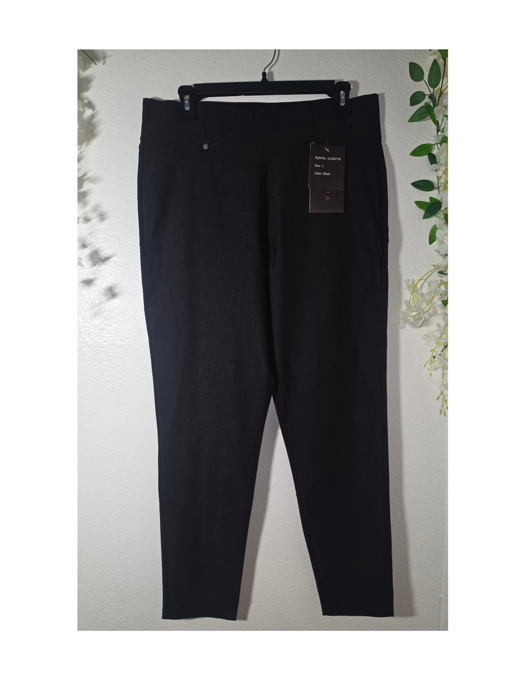 Women's Black Pull-On Trousers - Sleek Stretch Ponte